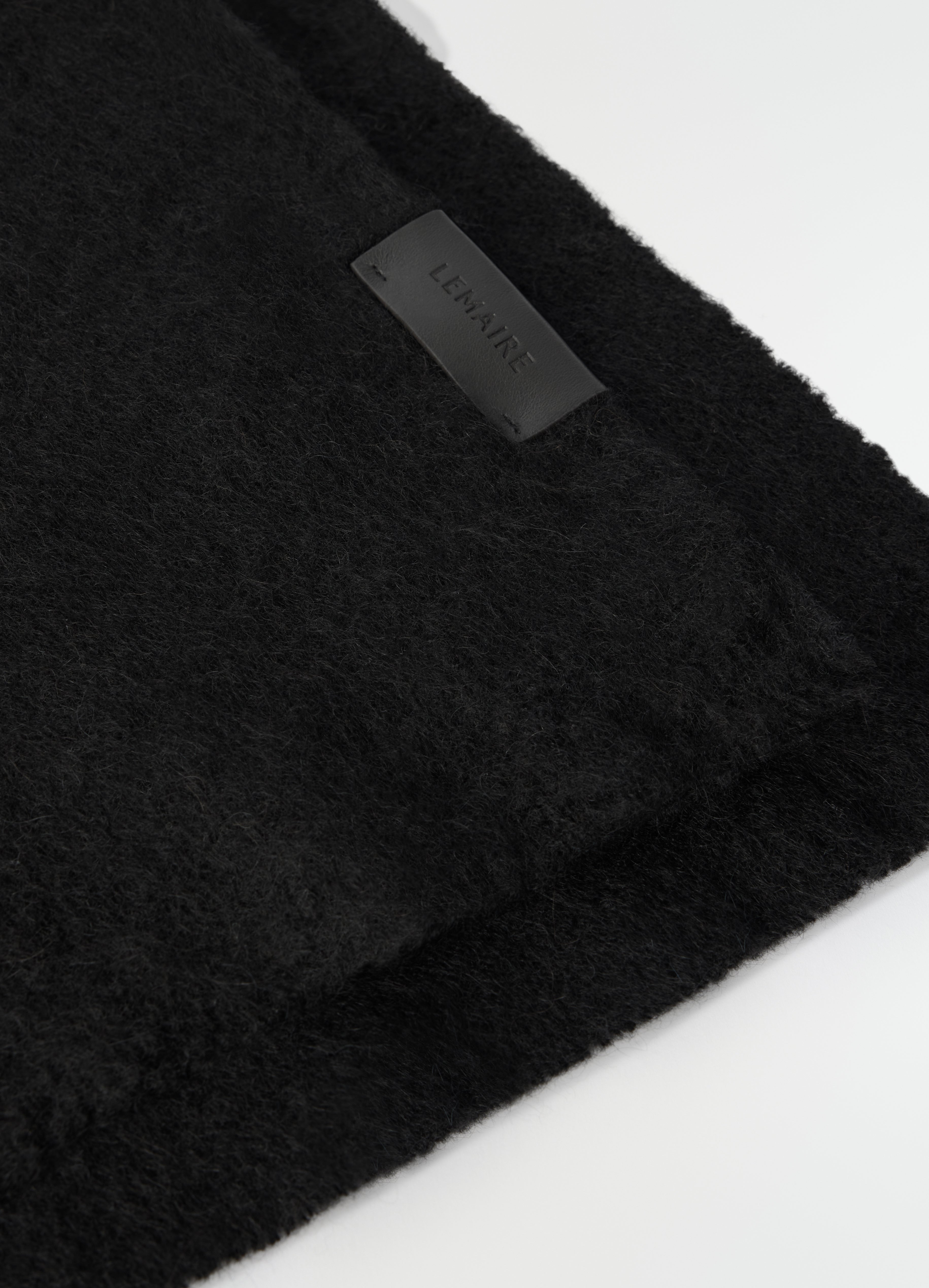 FLUFFY SCARF IN ALPACA WOOL BLEND - Black - Alpaca wool blend