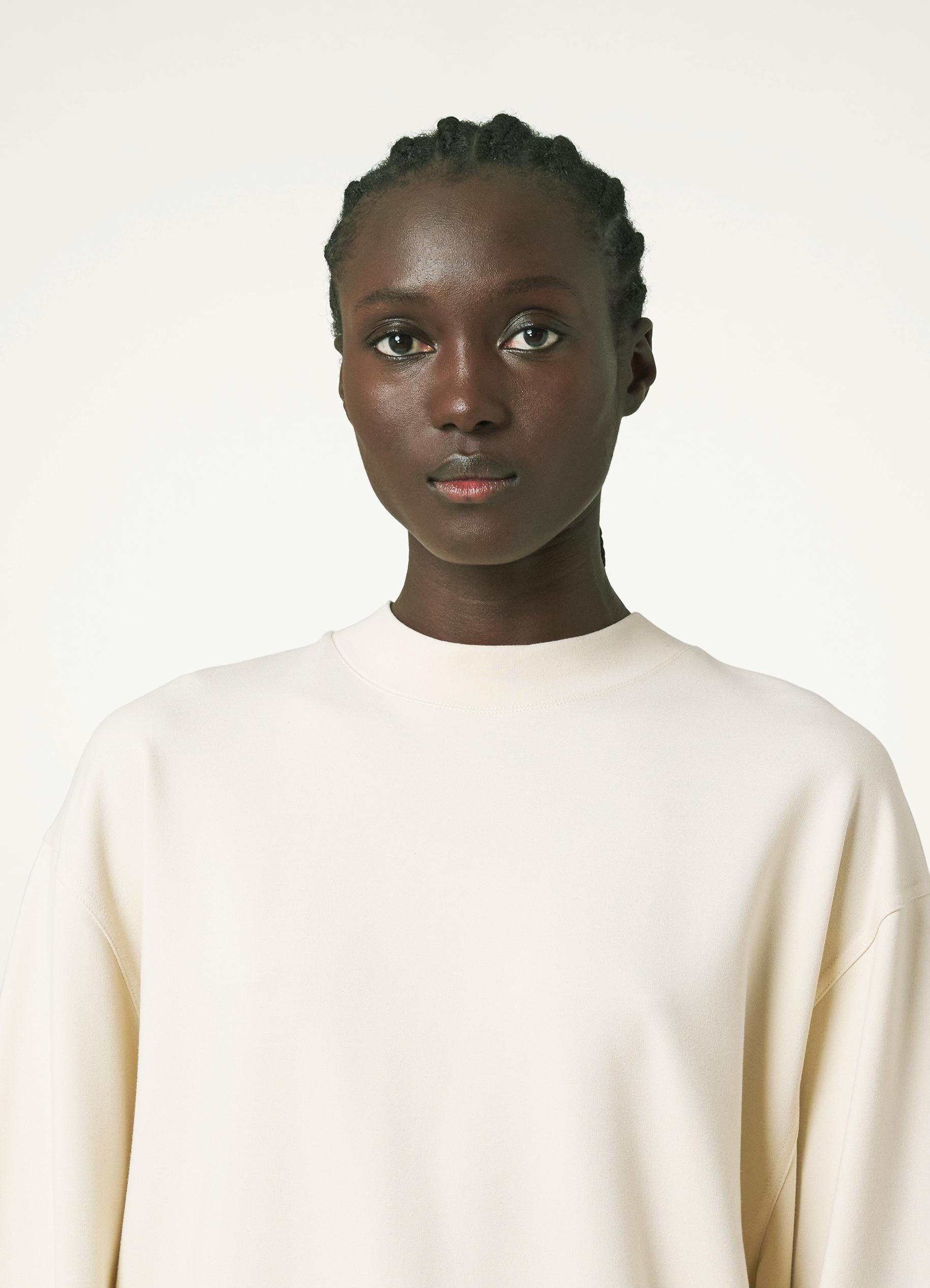 Chalk Soft Sweatshirt in Interlock Viscose | LEMAIRE