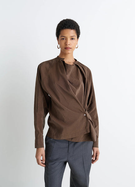 TWISTED TOP IN DRY SILK - Brunette - Dry Silk - Women | LEMAIRE