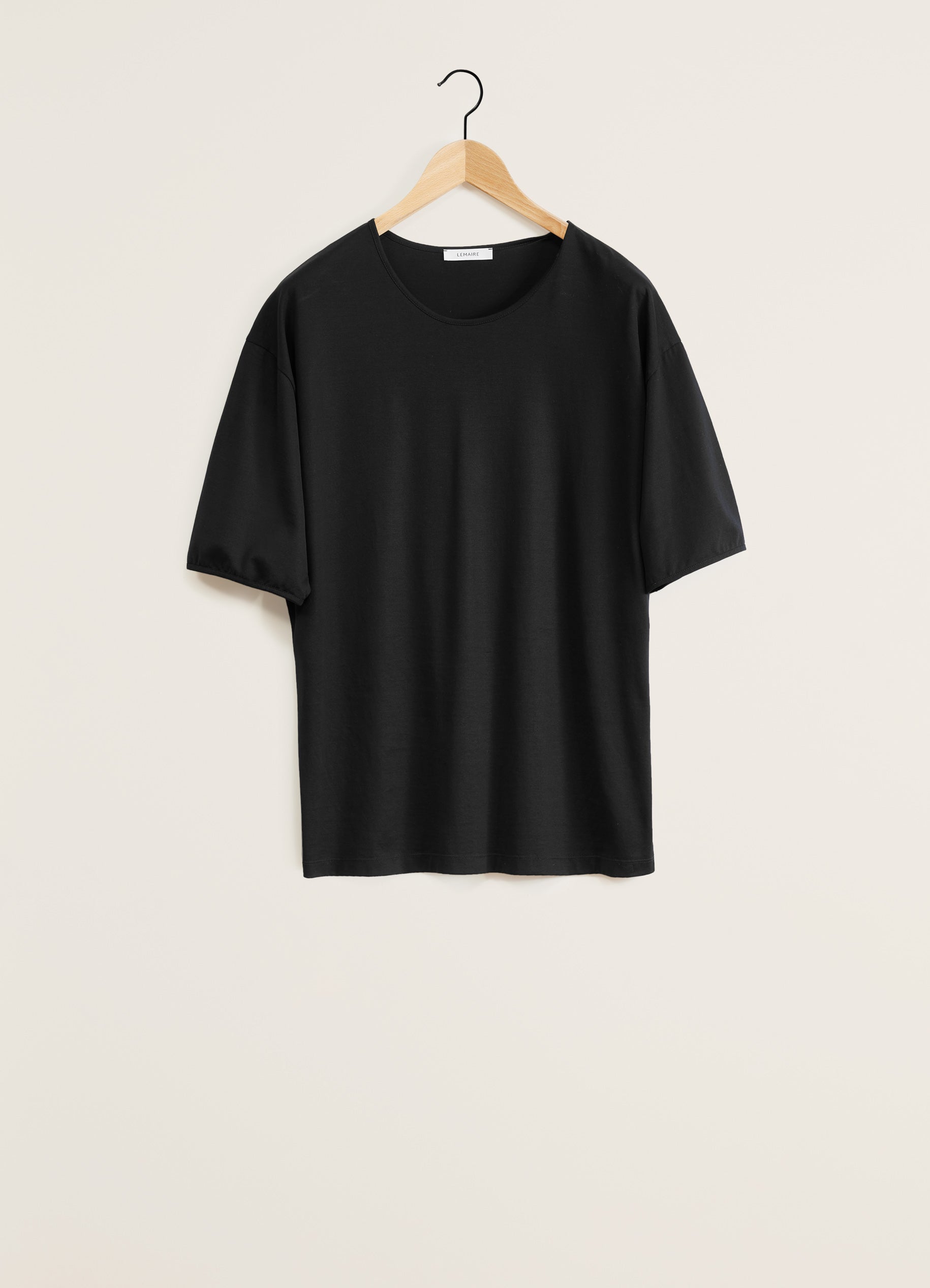 BLACK Rib u neck t-shirt | LEMAIRE
