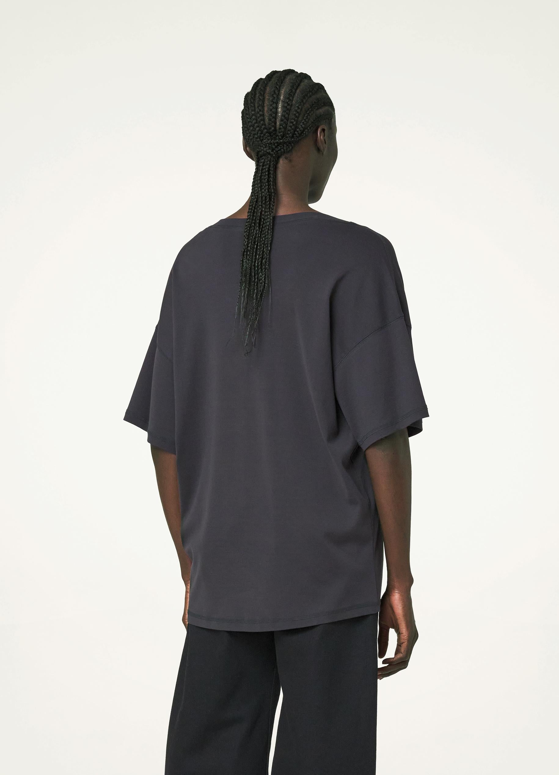 Squid Ink Rib T-Shirt in Rib Jersey | LEMAIRE