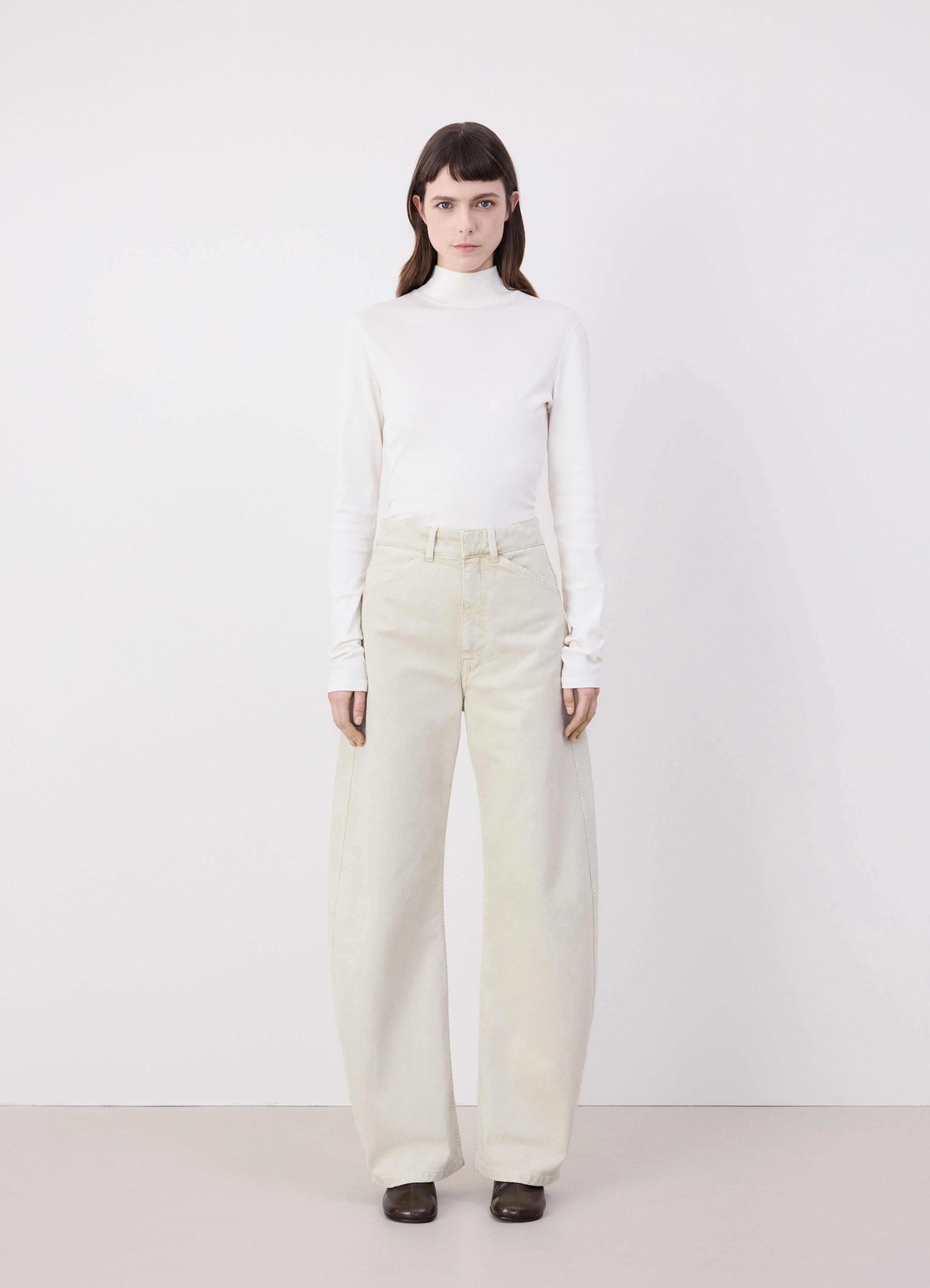 Light cream rib turtleneck | LEMAIRE