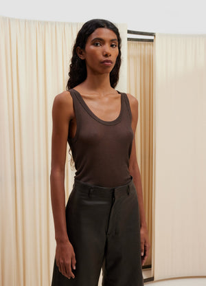 シームレス リブ タンクトップ