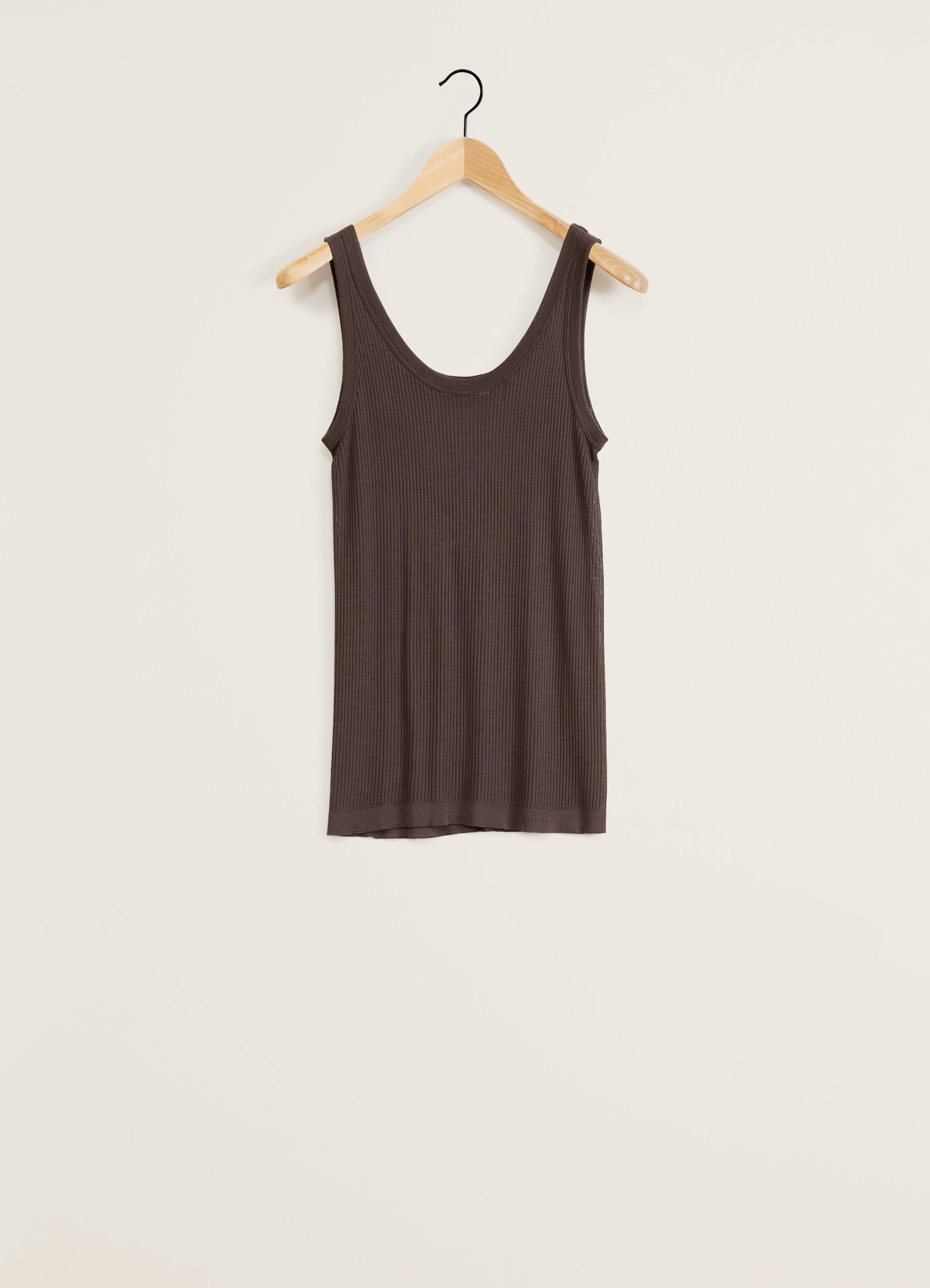 Ribbed Tank Top in Dark Chocolate | LEMAIRE