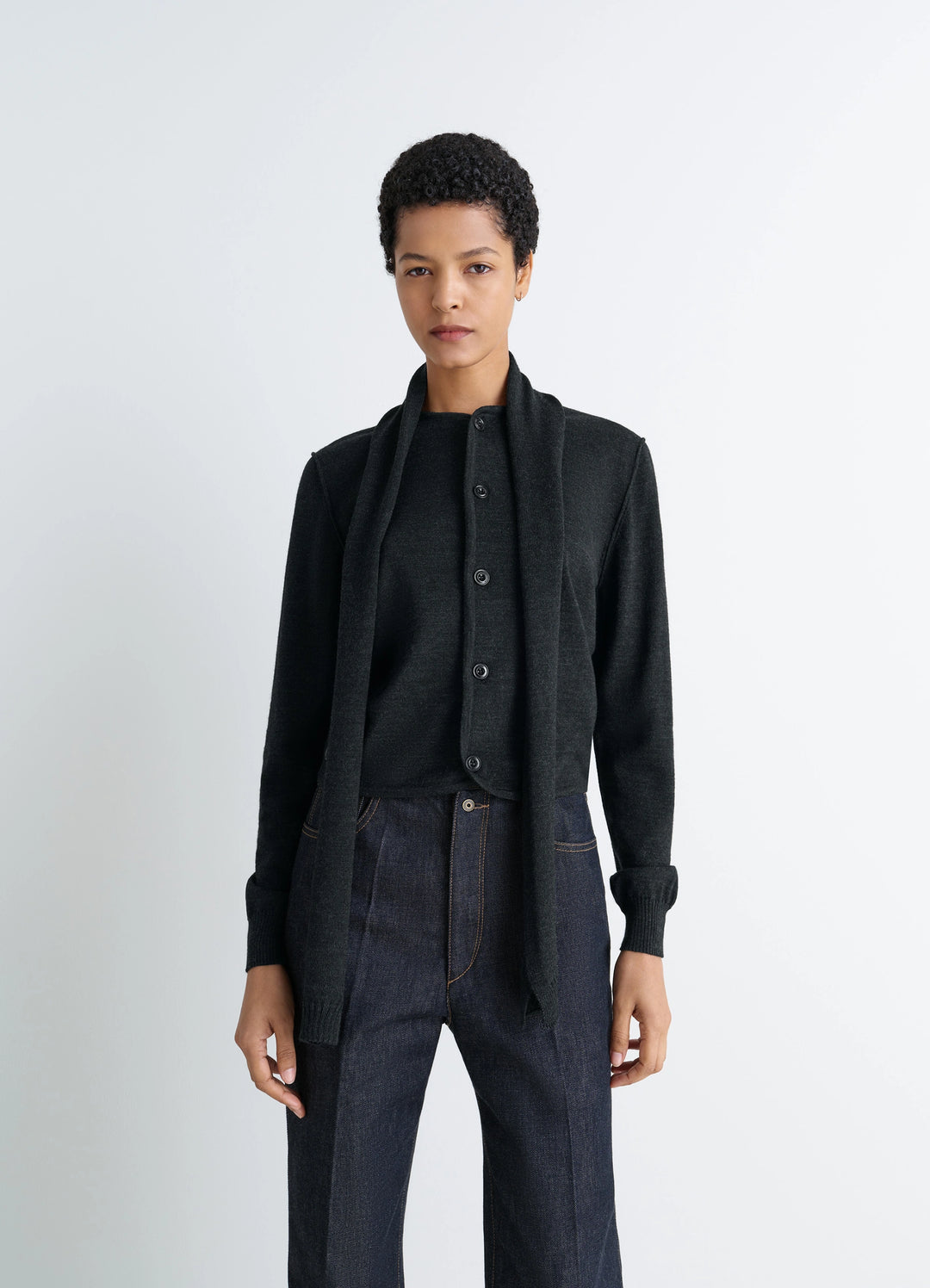 SOFT SINGLE BREASTED JACKET IN CASHMERE - Anthracite / Grey - Soft SOFT SINGLE BREASTED JACKET IN CASHMERE - Anthracite / Grey - Soft