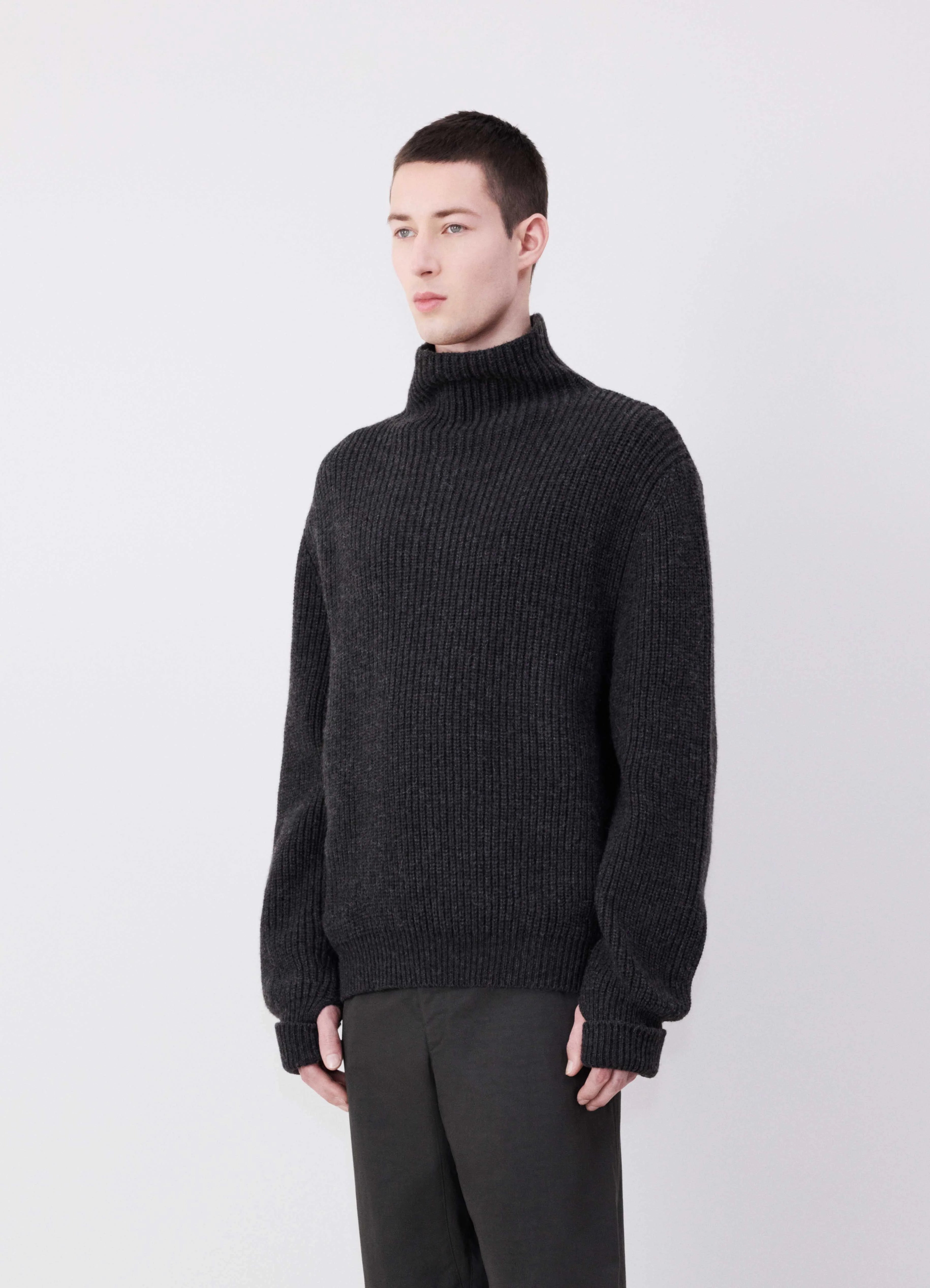 Pull over a col montant DARK ESPRESSO LEMAIRE