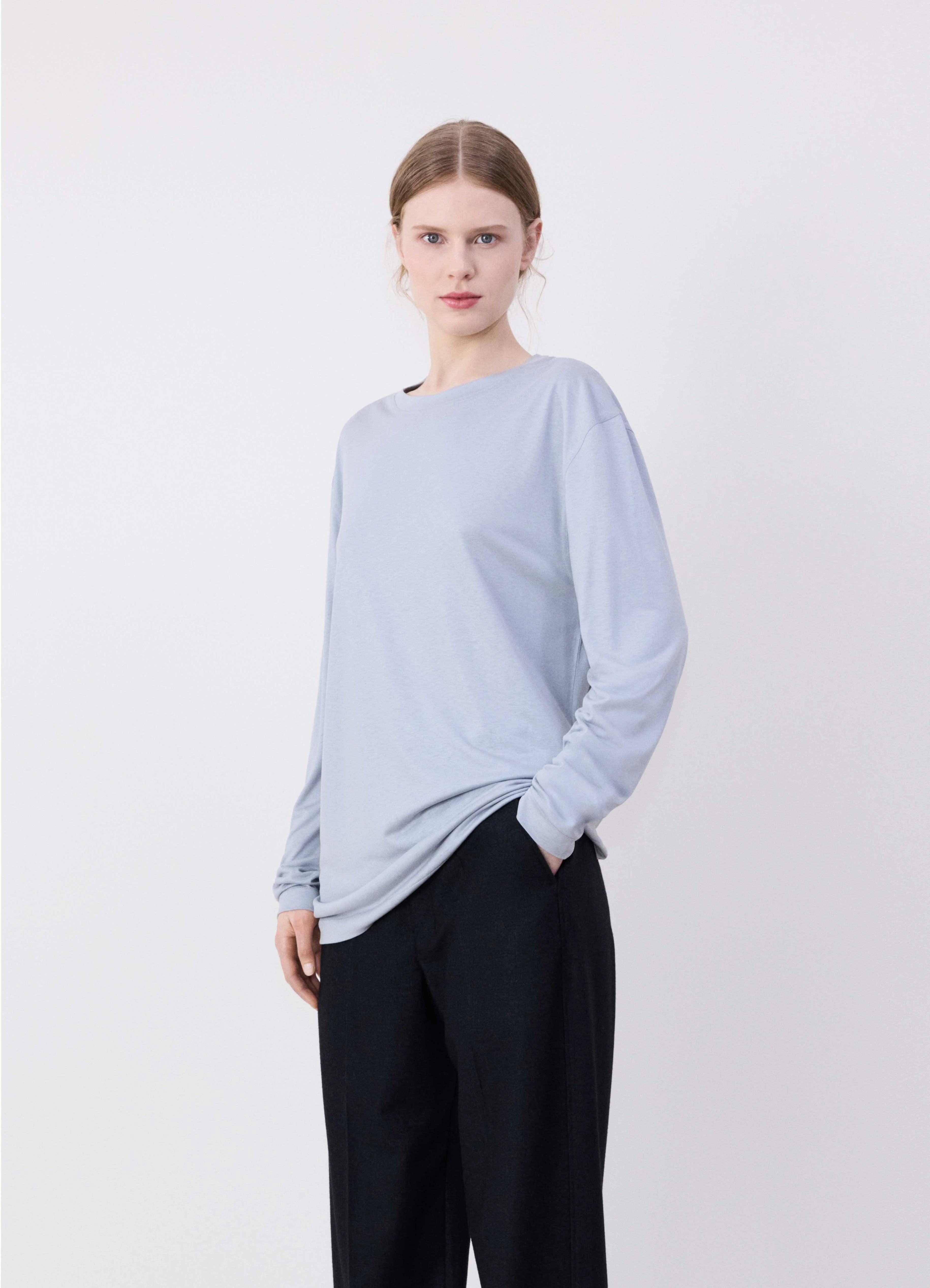 Cloudy Grey Long Sleeve T-shirt | LEMAIRE Cloudy Grey Long Sleeve T-shirt | LEMAIRE