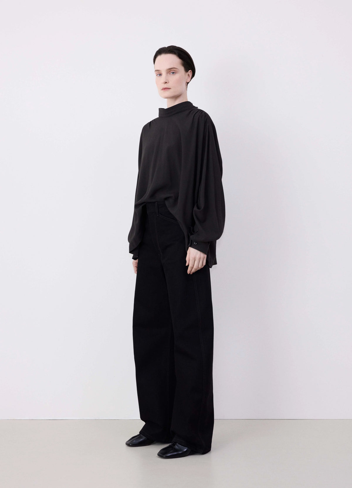 HOUSSE TOP - Dark Espresso - Light Viscose Wool - Women | LEMAIRE