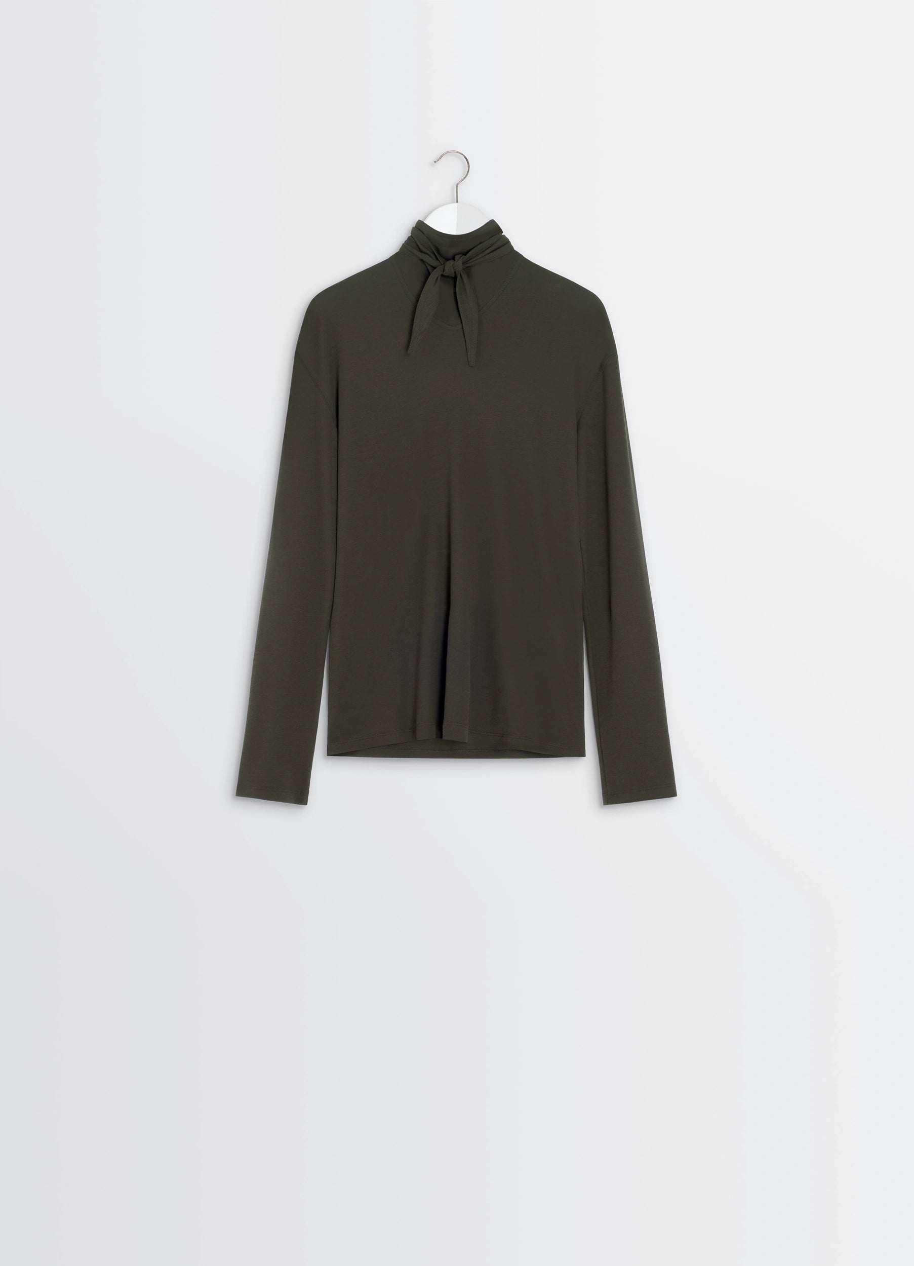 Dark Espresso Long Sleeve Foulard Top | LEMAIRE Dark Espresso Long Sleeve Foulard Top | LEMAIRE