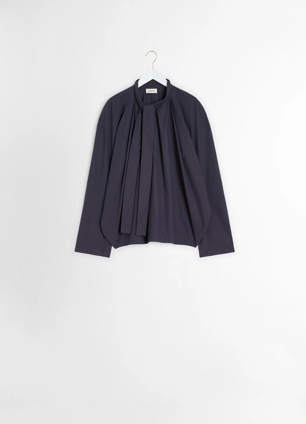 Lemaire Ascot Blouse in Lightweight Washed Cotton Poplin, product shot, back view gathered back pleats