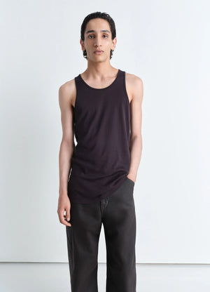 Lemaire Tank Top in Mid-weight Cotton Jersey, model shot, Front View Straight Cut