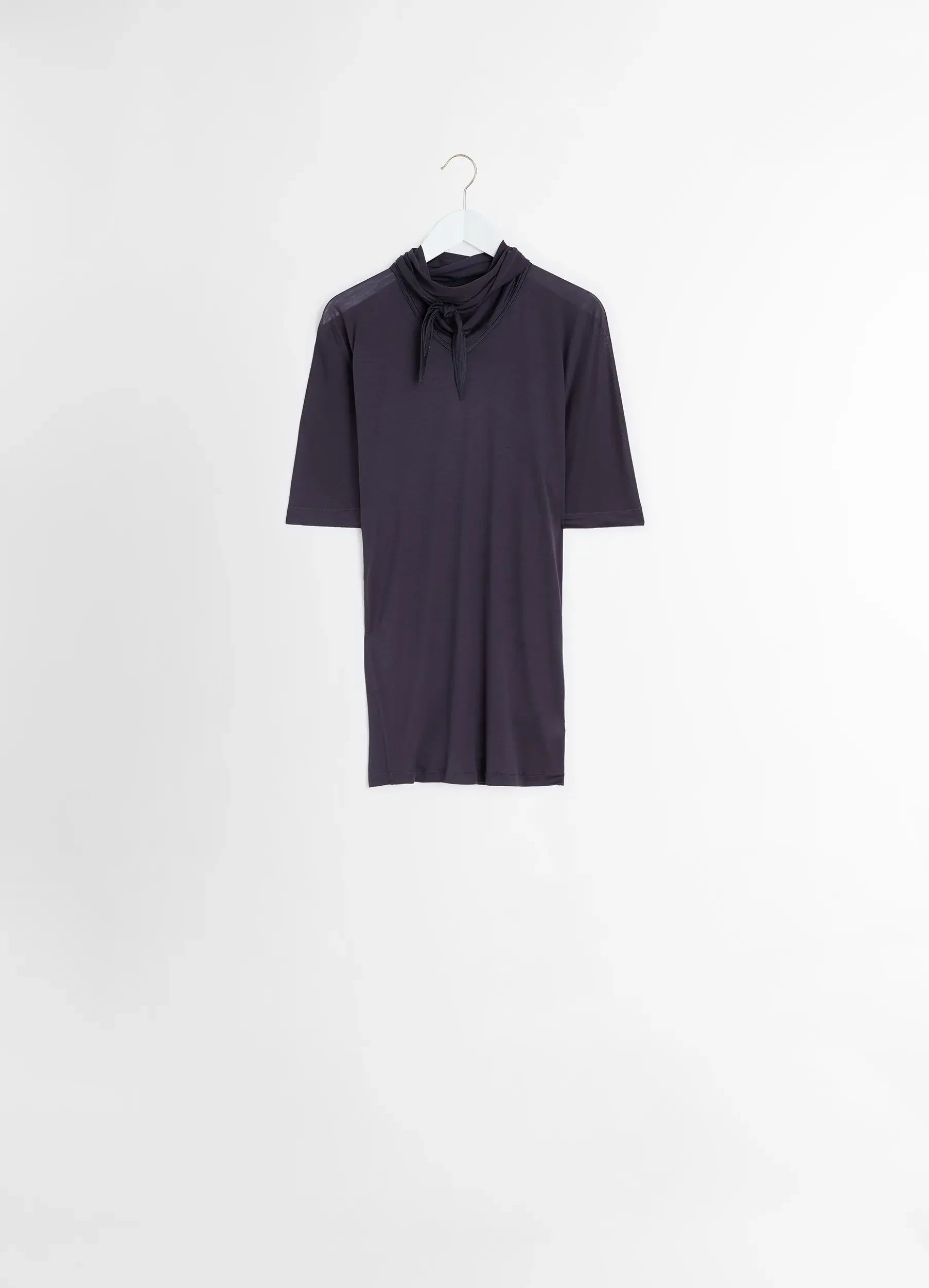 Charcoal Short Sleeve Foulard Top | LEMAIRE Charcoal Short Sleeve Foulard Top | LEMAIRE