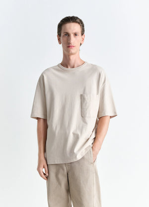 ボクシー ショートスリーブ Tシャツ - Warm Beige - ヘビーコットン