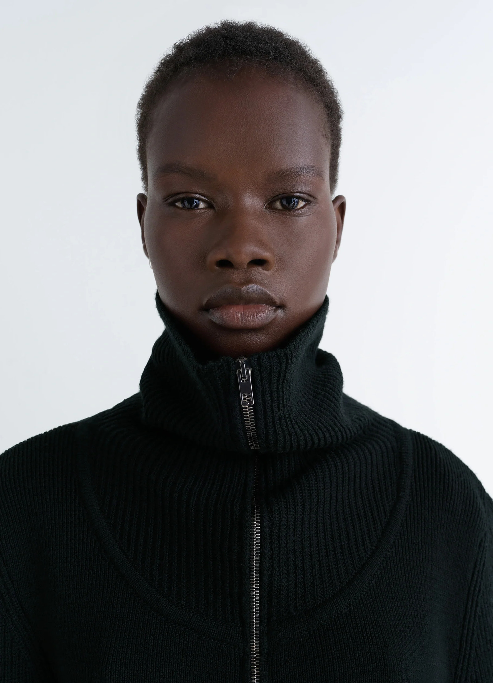 ジップセーター - ブラック - Worsted Wool - ウィメンズ | LEMAIRE