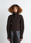Zipped Sweater in Combed Wool, model shot, Front View Half-zip textured