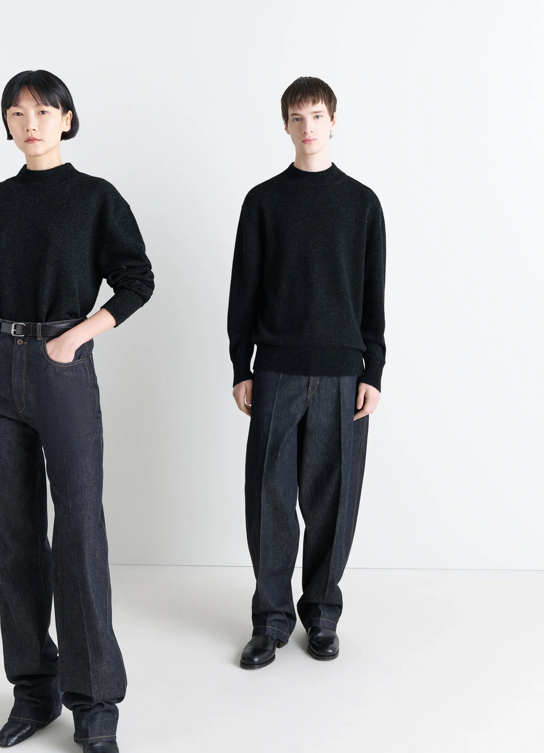 MOCK NECK SWEATER - Mink Brown - Yak Alpaca - Unisex | LEMAIRE