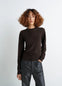 Lemaire Crew Neck Sweater in Lightly Mercerized Wool, model shot, Front view Fitted cut