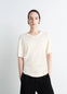 Lemaire Rib T-Shirt in Flowing Cotton Jersey, model shot, Front view Short-sleeved classic