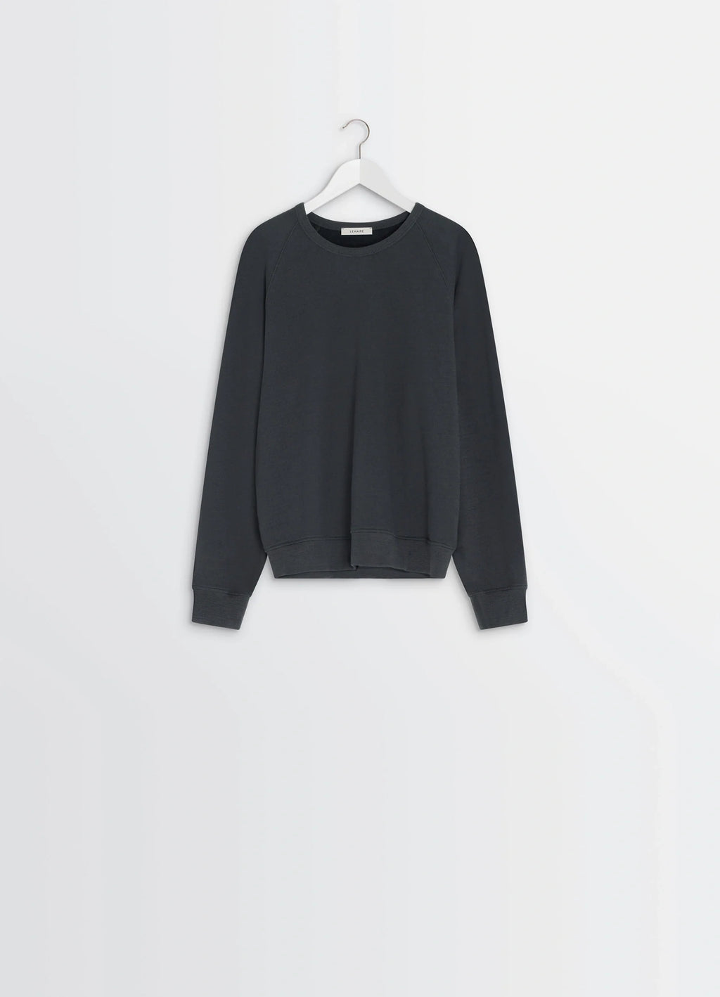 Crew Neck Sweatshirt in Cotton and Wool Blend, product shot, hanger shot relaxed fit
