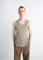 Lemaire Ribbed Merino Tank Top in Fine Ribbed Merino Wool, model shot, Front view Fitted cut