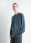 Lemaire Long Sleeve T-Shirt in Cotton Jersey, model shot, Front diagonal view Chest pocket loose fit