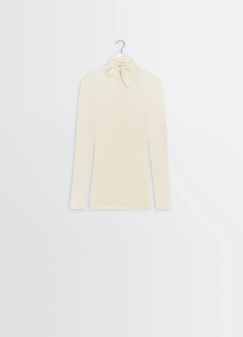 Foulard Top with Patchs in Lightweight Viscose and Silk, product shot, rear side view scarf tied back