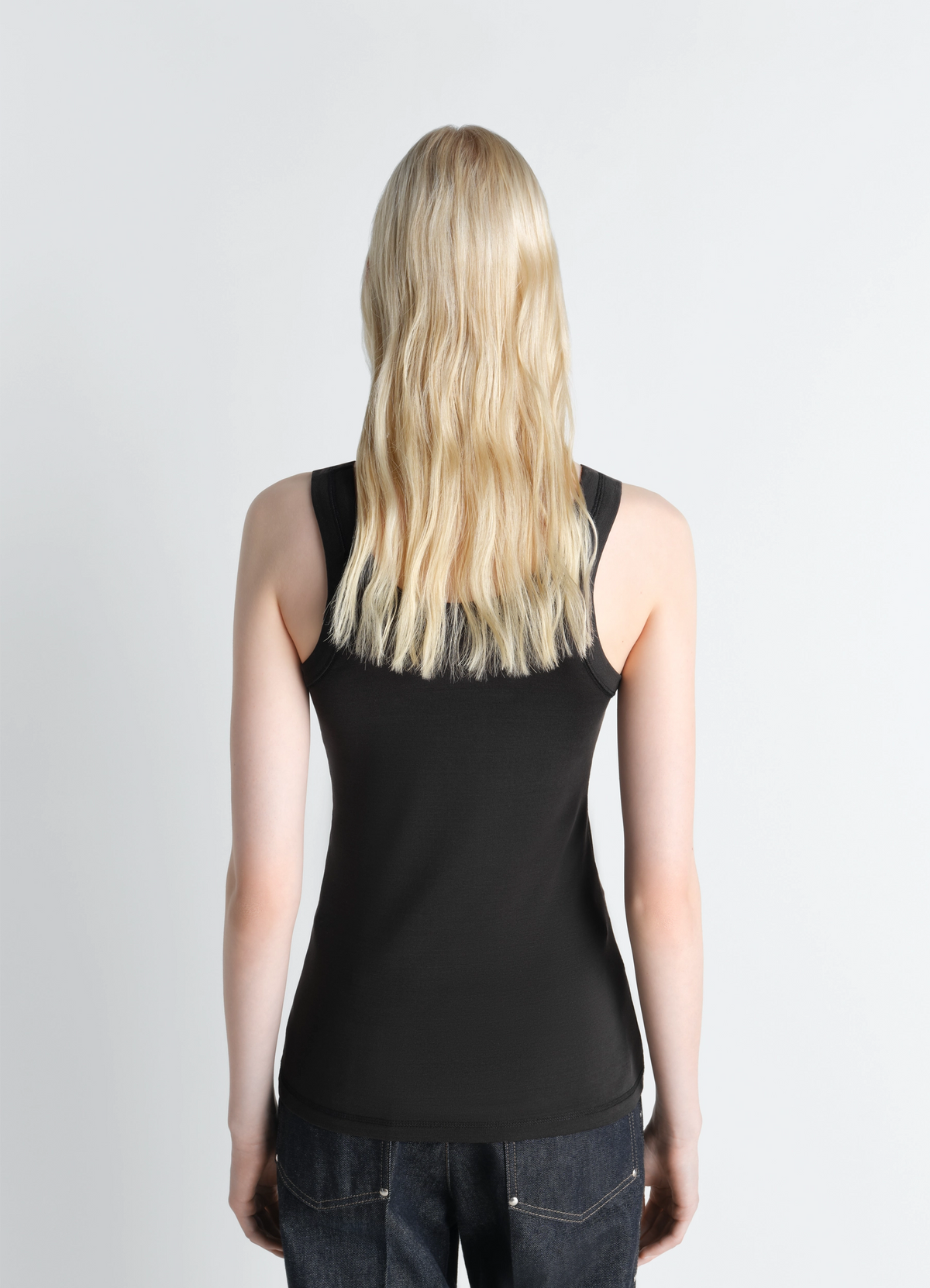 RIB TANK TOP IN JERSEY - Squid Ink - Rib Jersey - Women | LEMAIRE