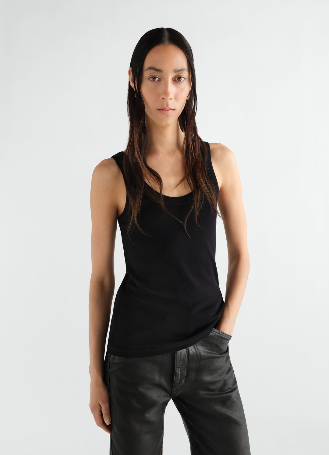 RIB TANK TOP IN JERSEY