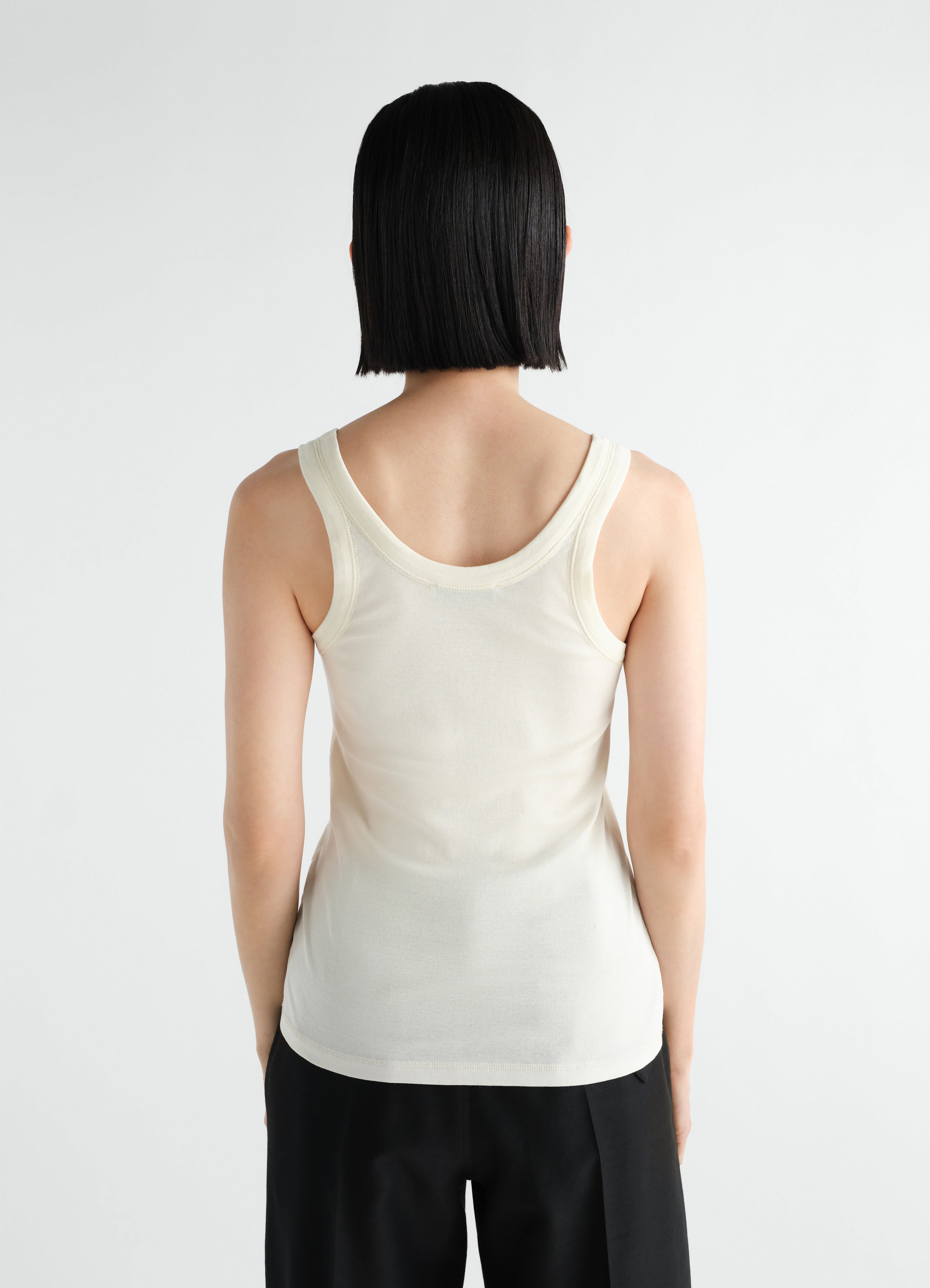 RIB TANK TOP IN JERSEY - Light Cream - Rib Jersey - Women | LEMAIRE