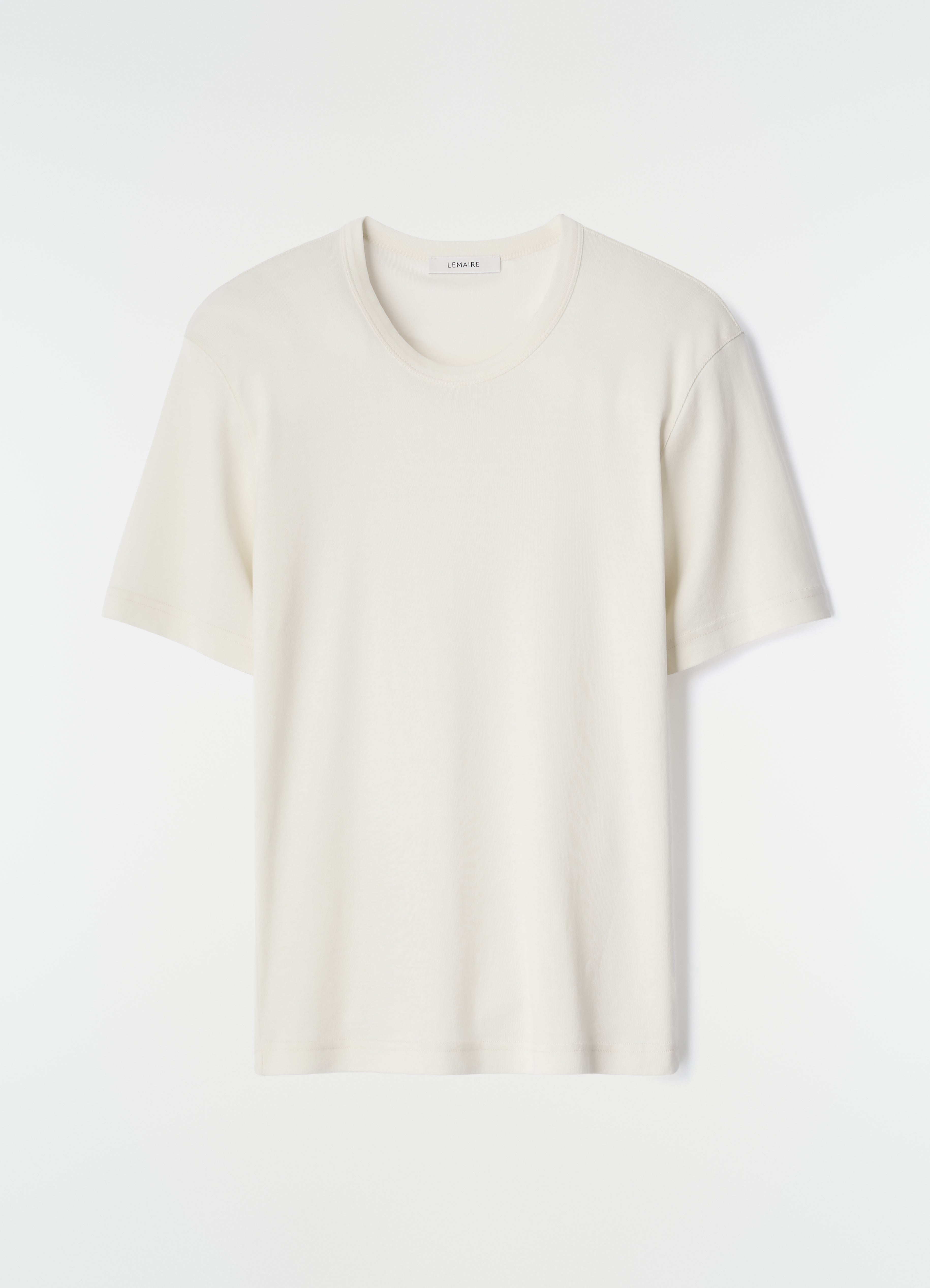 RIB T-SHIRT - Light Cream - Rib Jersey - Women | LEMAIRE