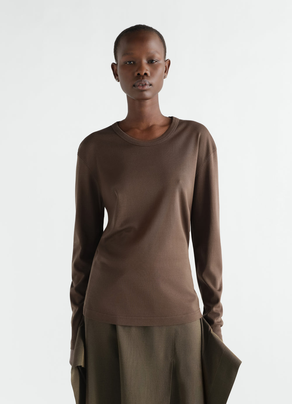 RIB LONG SLEEVE TOP IN JERSEY