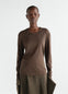 RIB LONG SLEEVE TOP IN JERSEY