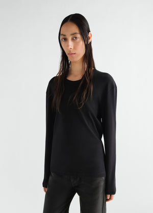 Rib long sleeve top in jersey