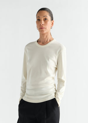 Rib long sleeve top in jersey