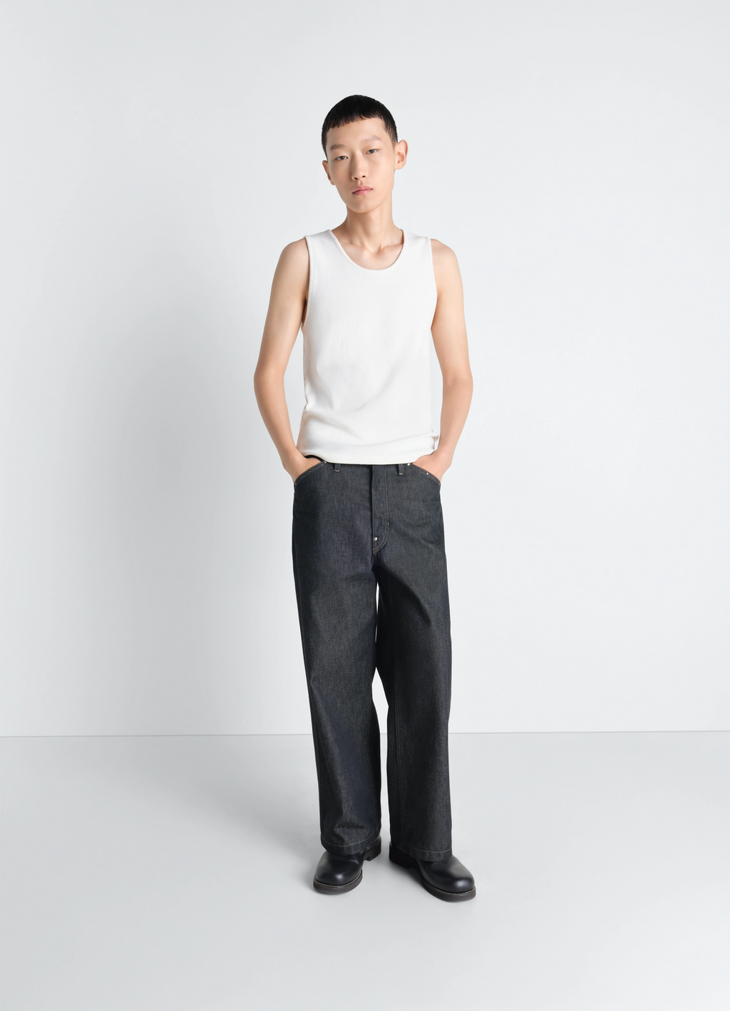 リブ タンクトップ