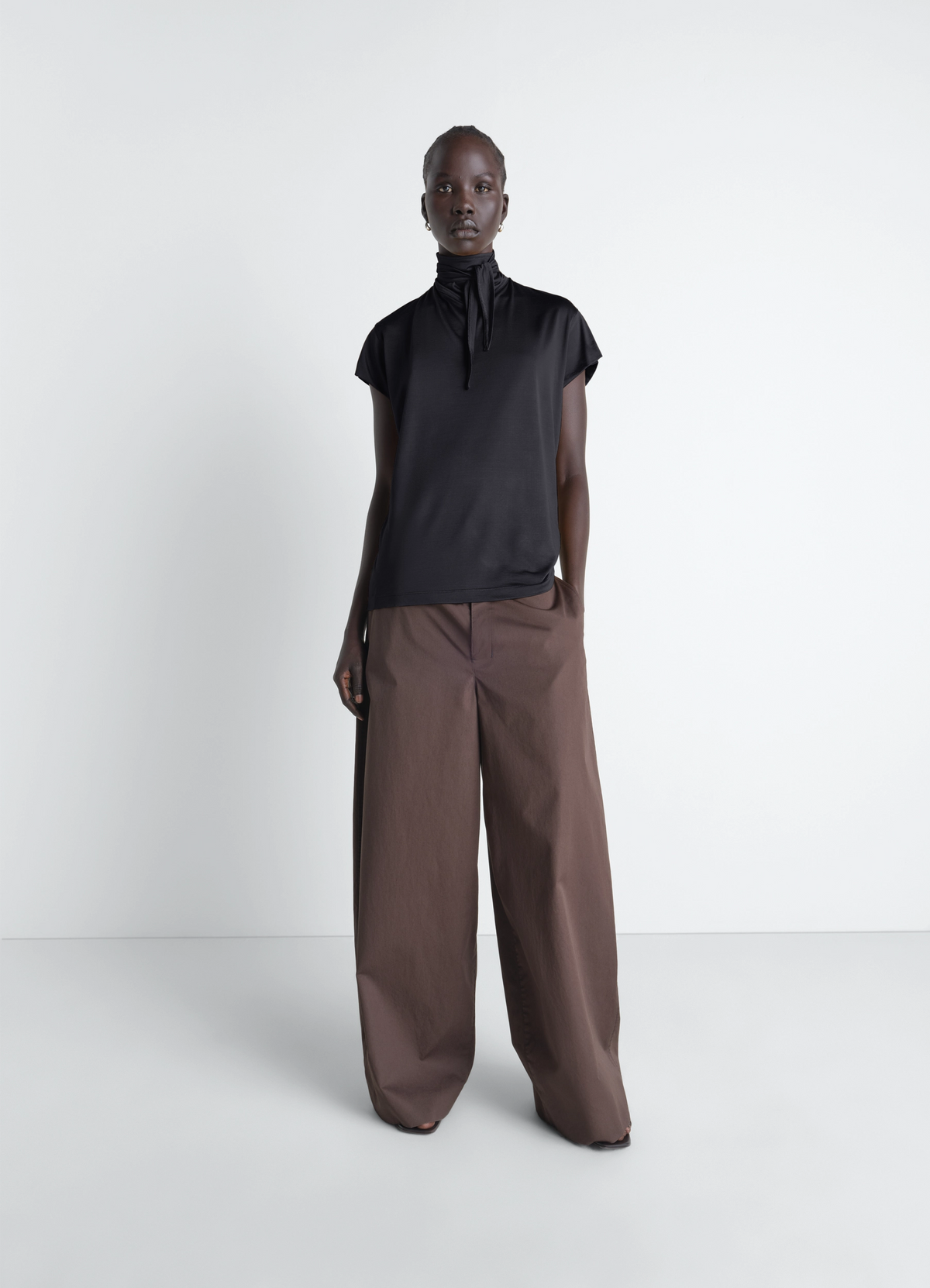 シャツ+ブラウス(長袖+七分) Lemaire SHORT SLEEVE SHIRT WITH FOULARD SHORT SLEEVE SHIRT WITH FOULARD IN WASHED COTTON MUSLIN - Ice