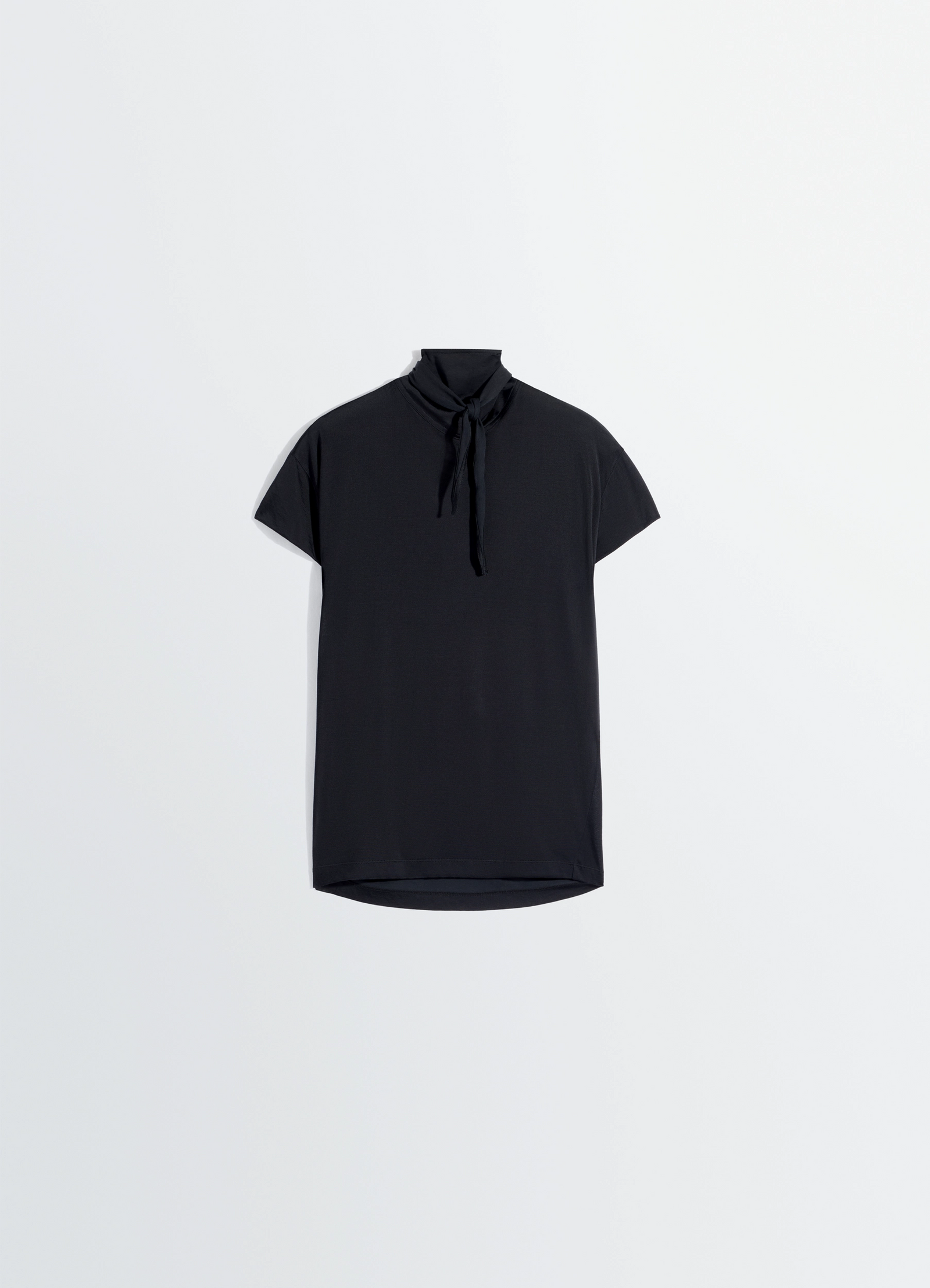 Short sleeve foulard top in viscose cotton jersey