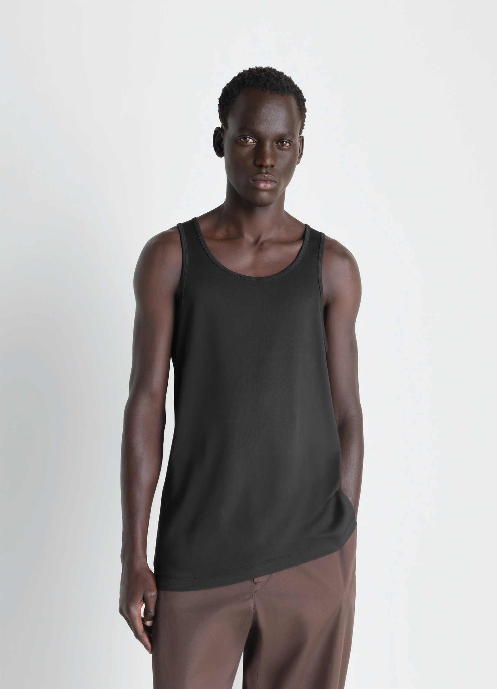 TANK TOP IN JERSEY - Squid Ink - Rib Jersey - Men | LEMAIRE TANK TOP IN JERSEY - Squid Ink - Rib Jersey - Men | LEMAIRE