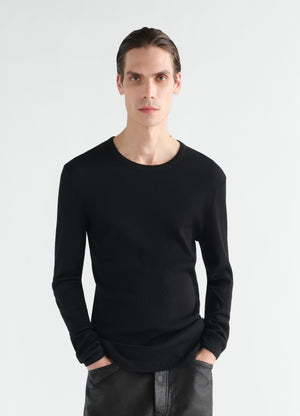 Long-sleeve top in ribbed jersey