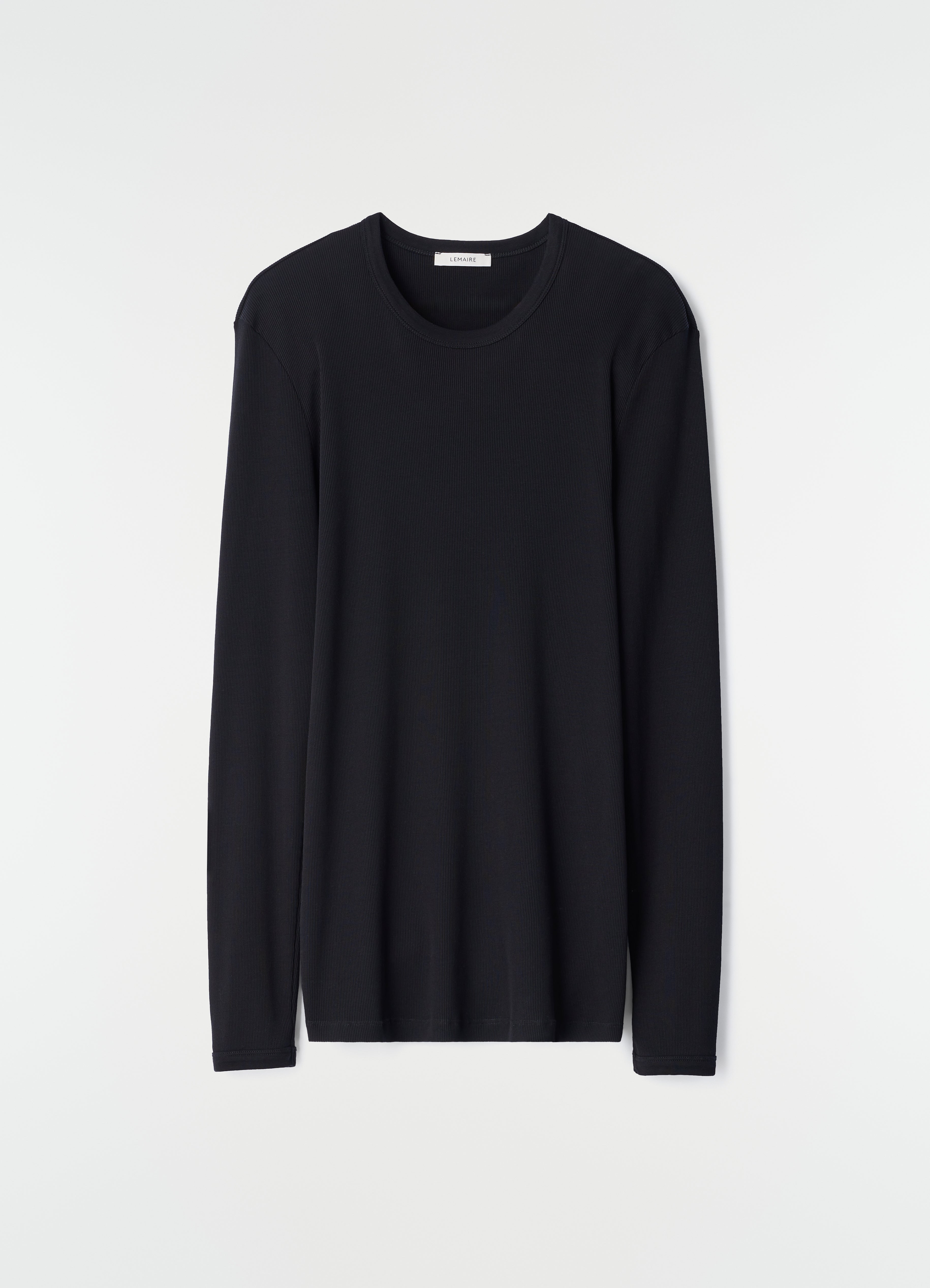 LONG-SLEEVE TOP IN RIBBED JERSEY - Black - Ribbed jersey - Men