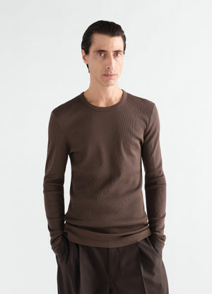 Long-sleeve top in ribbed jersey