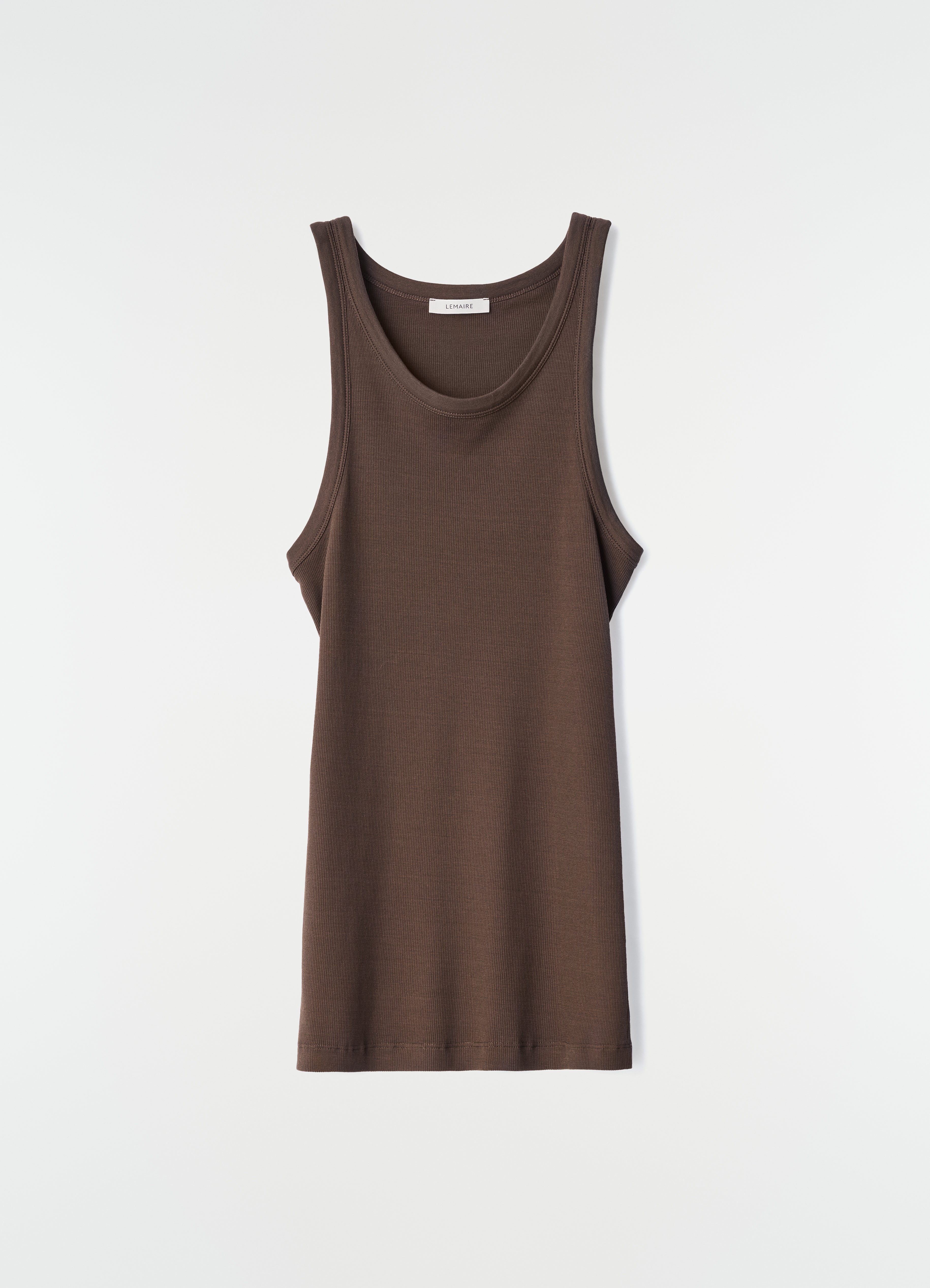 TANK TOP IN RIBBED JERSEY - Carob - Ribbed jersey - メンズ | LEMAIRE