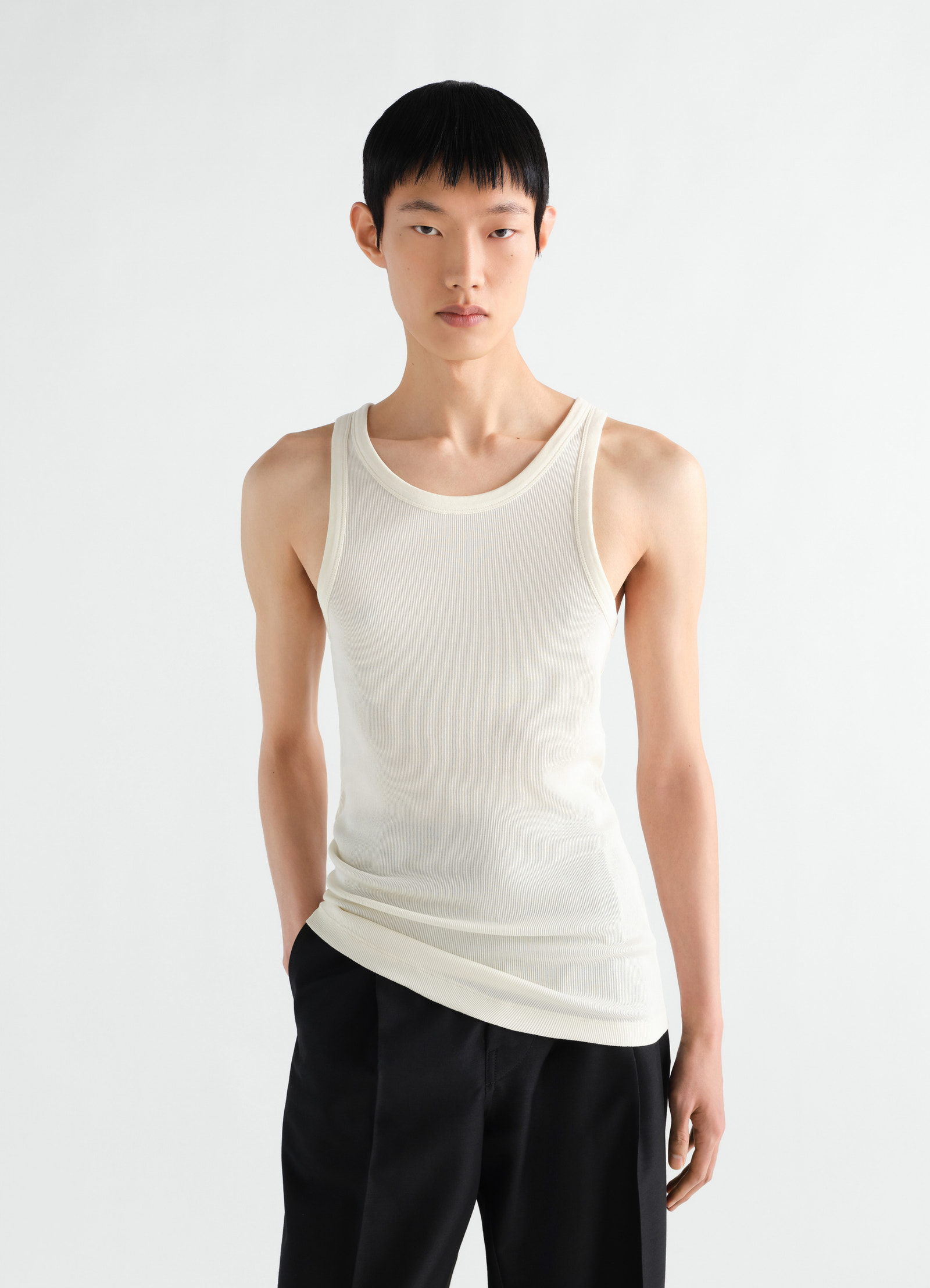 Tank top in ribbed jersey