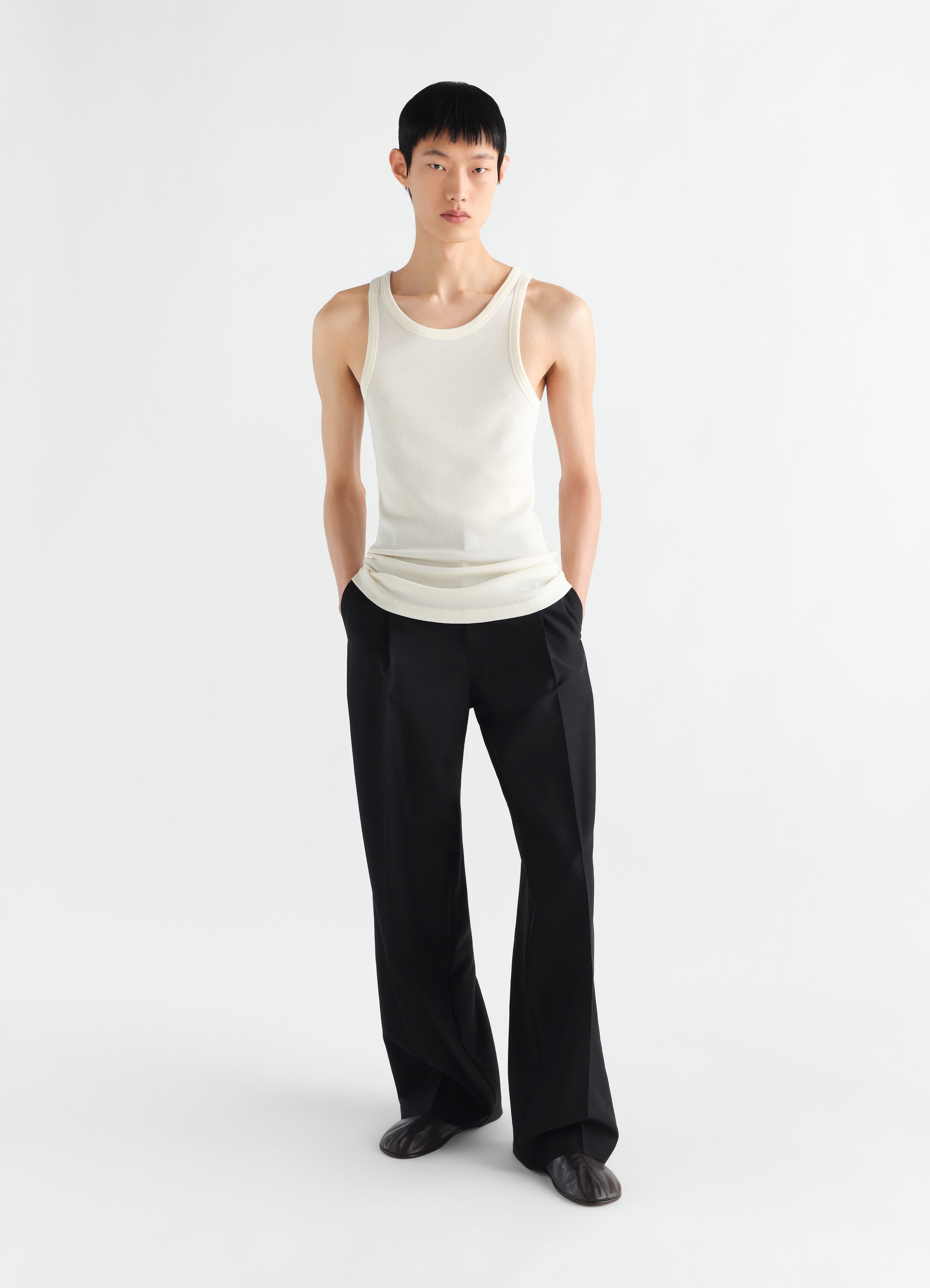 TANK TOP IN RIBBED JERSEY - Light Cream - Ribbed jersey - Men