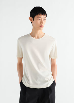 Scoop-neck t-shirt in ribbed jersey