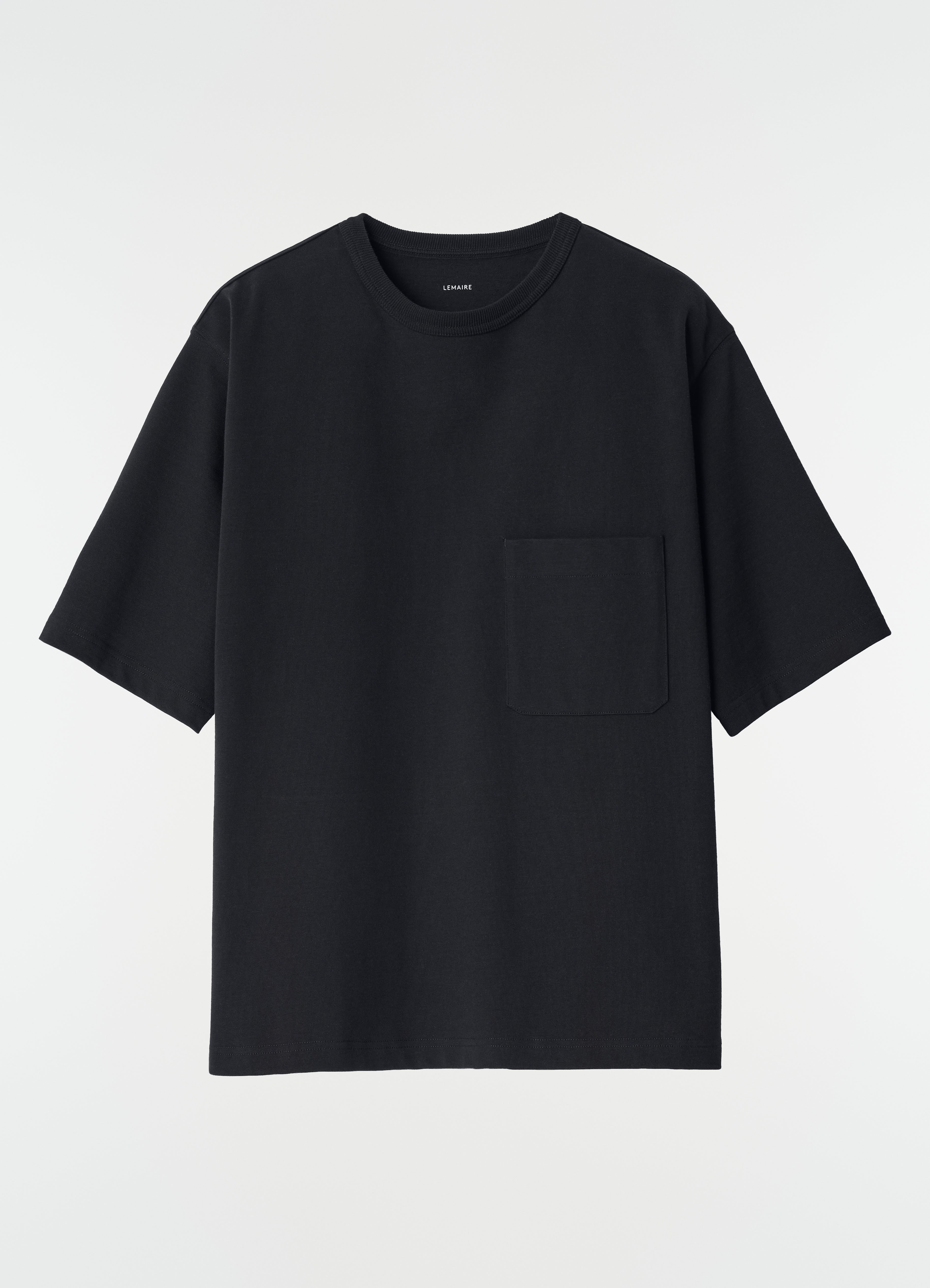 BOXY T-SHIRT IN COMPACT COTTON JERSEY - Black - Compact cotton
