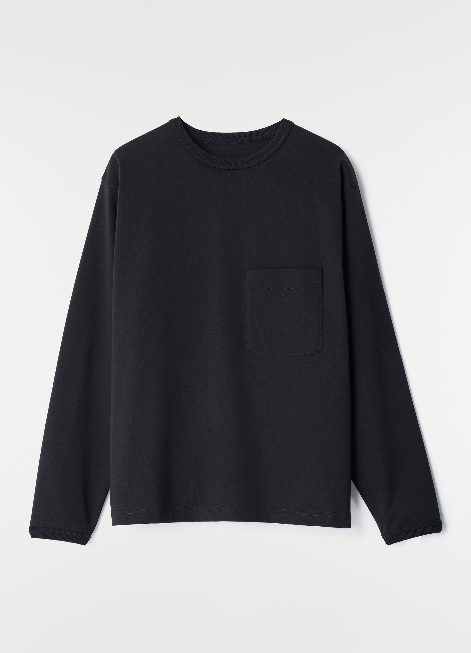 Long-sleeve boxy t-shirt in compact cotton jersey