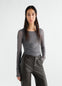 BALLERINA WRAP TOP IN MESH JERSEY