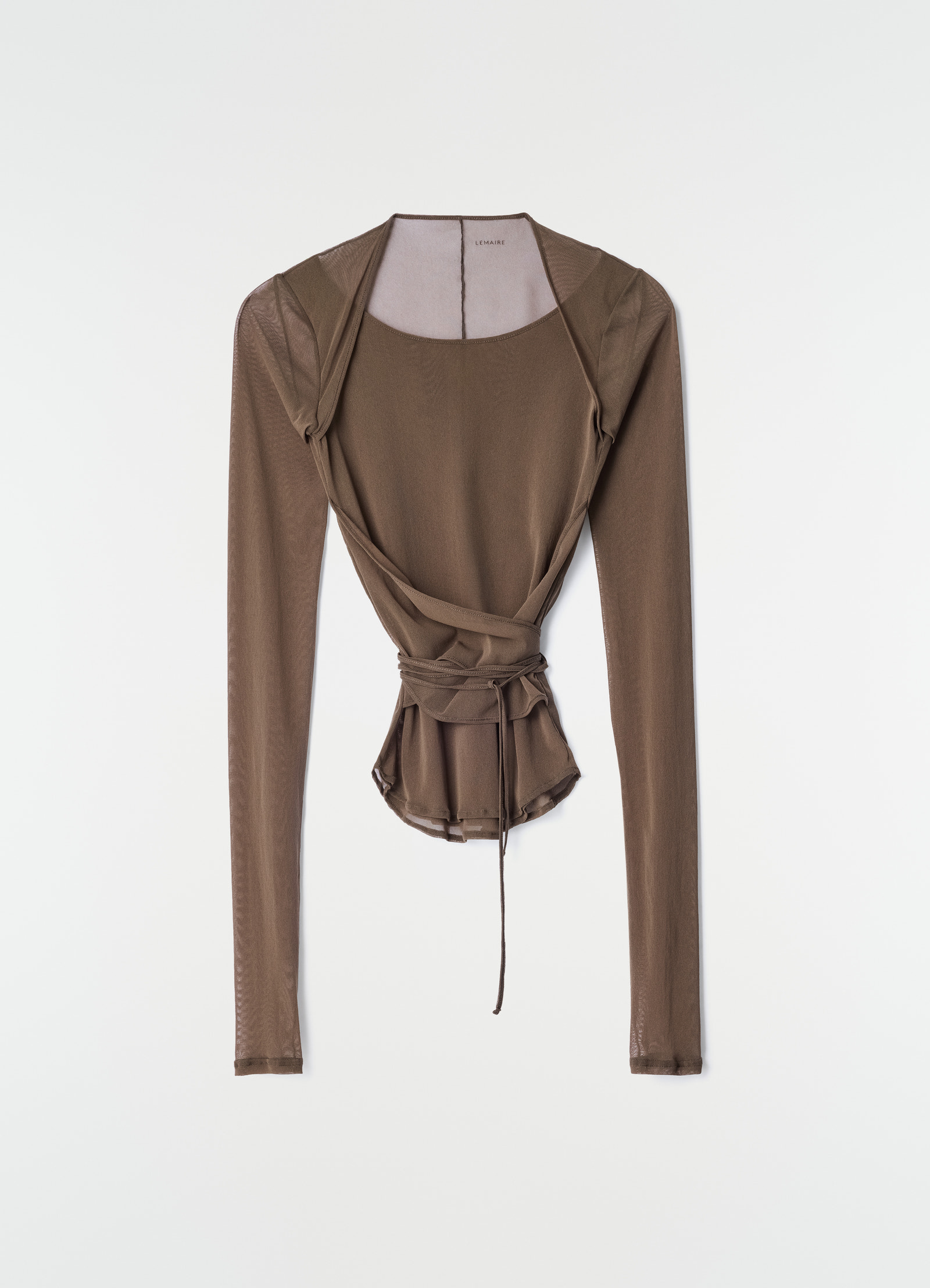 Ballerina wrap top in mesh jersey