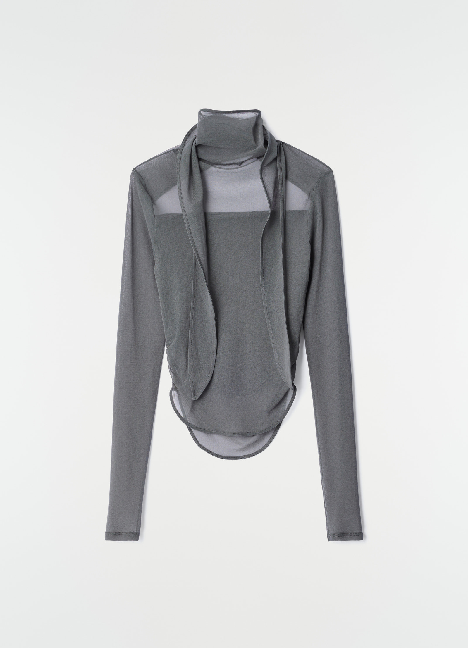 Ballerina scarf top in mesh jersey